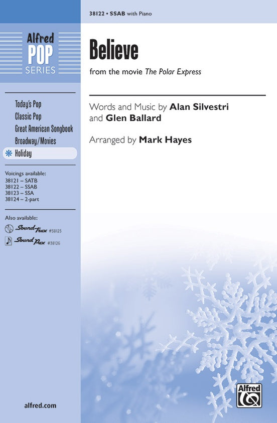 Believe (from The Polar Express) – SSAB Choral Octavo (Digital Download)
