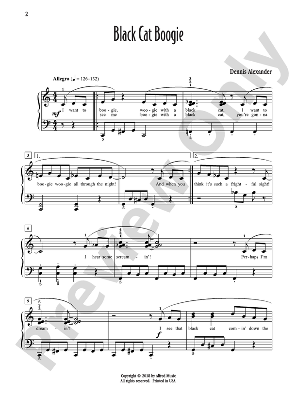 Black Cat Boogie - Piano (Digital Download)