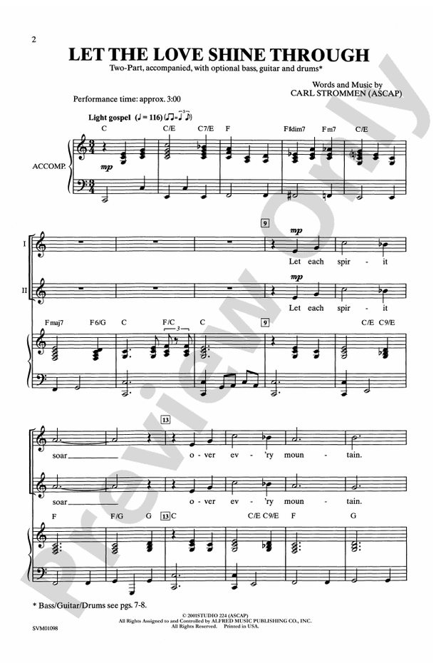 Let the Love Shine Through – 2-Part Choral Octavo (Digital Download)