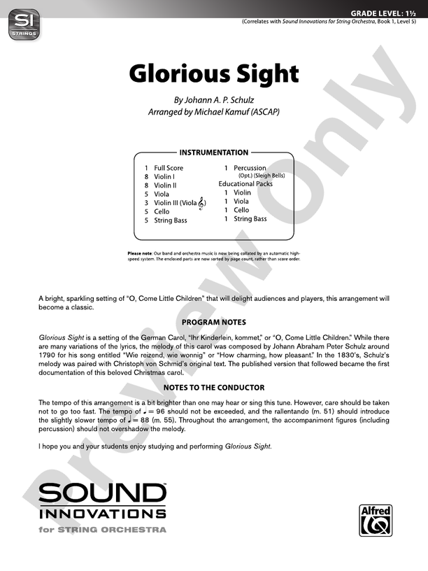 Glorious Sight - String Orchestra Conductor Score & Parts (Digital Download)
