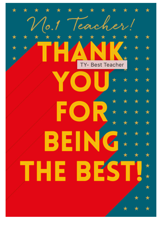 Greeting Card - No.1 Teacher!
