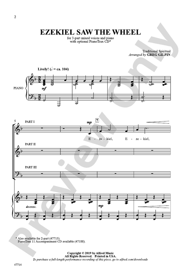 Ezekiel Saw the Wheel – 3-Part Mixed Choral Octavo (Digital Download)