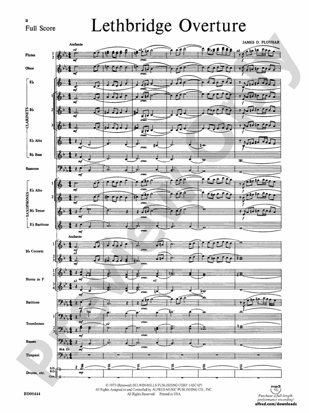 Lethbridge Overture - Concert Band Conductor Score & Parts (Digital Download)