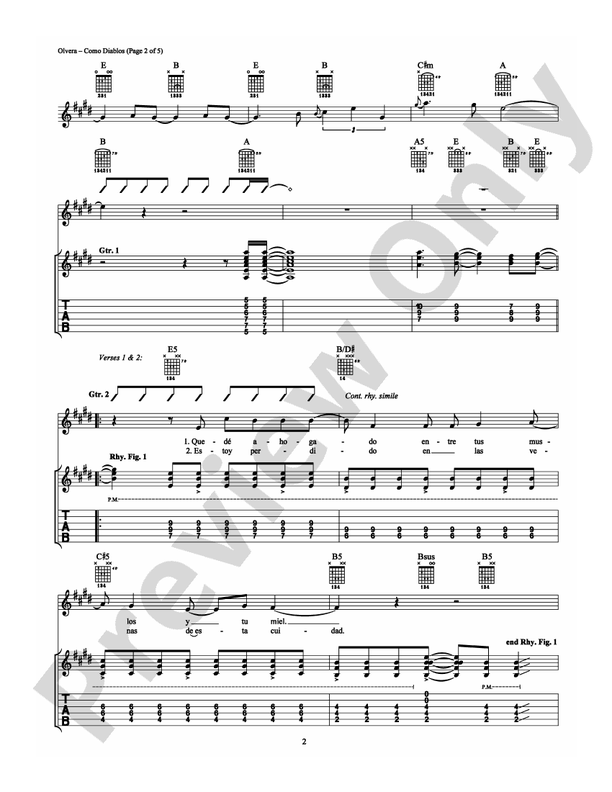 Como Diablos - Guitar TAB (Digital Download)