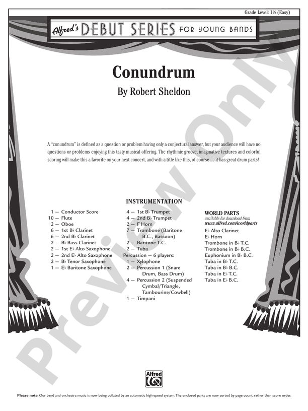 Conundrum - Concert Band Conductor Score & Parts (Digital Download)