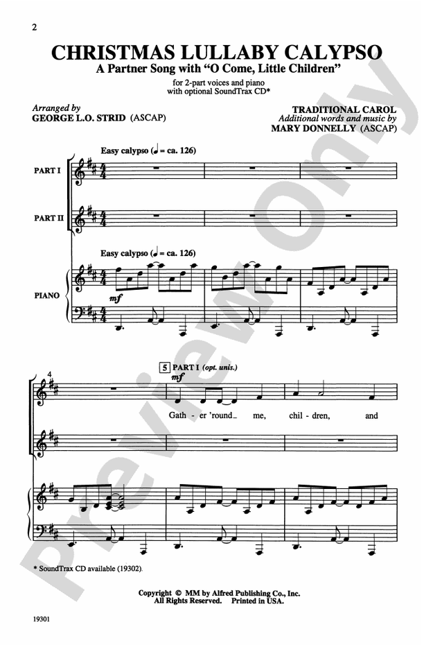 Christmas Lullaby - Donnelly/Strid – 2-Part Choral Octavo (Digital Download)
