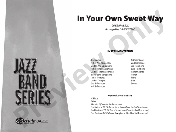 In Your Own Sweet Way - Jazz Ensemble Conductor Score & Parts(Digital Download)