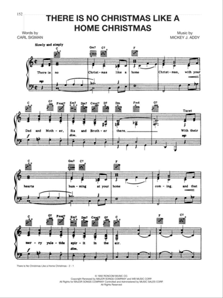 There Is No Christmas Like a Home Christmas - PVG - Perry Como (Digital Download)