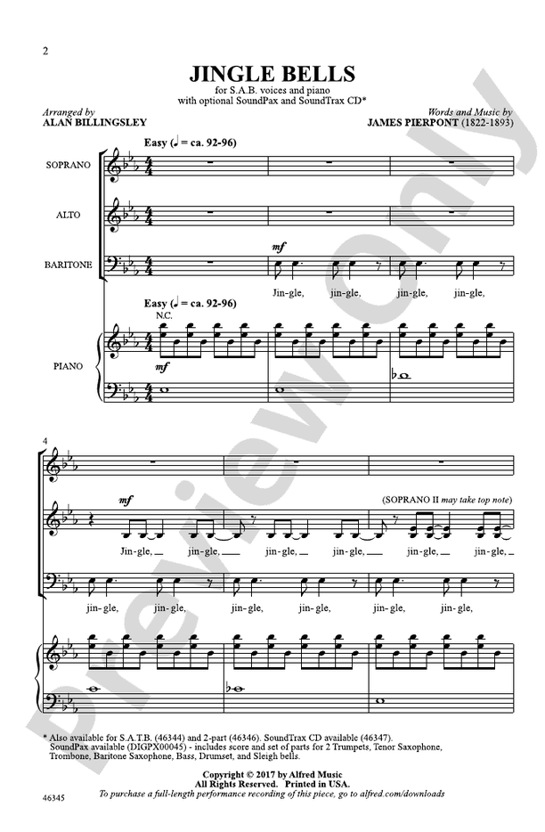 Jingle Bells – 3 Part Mixed Choral Octavo (Digital Download)