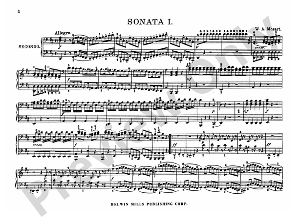 Mozart - Original Compositions for Four Hands - 1 Piano, 4 Hands (Digital Download)