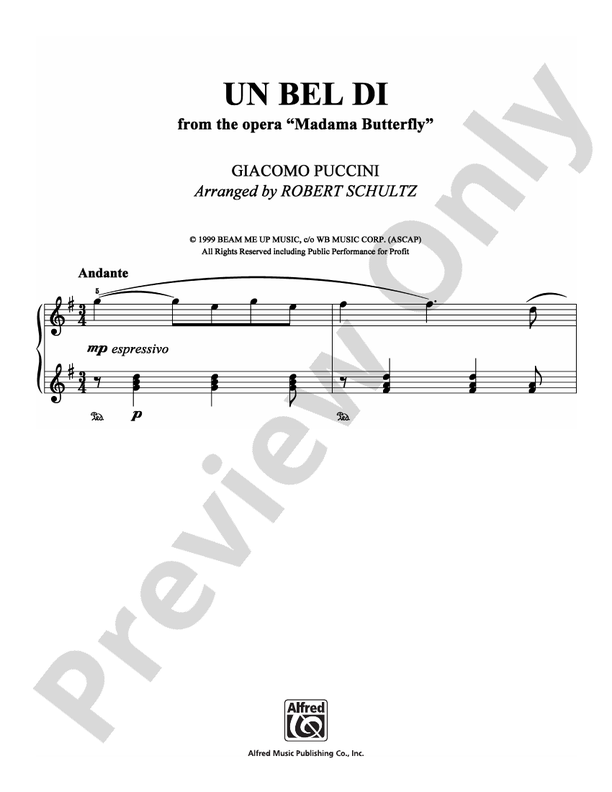 Puccini - Un Bel Di - Easy Piano (Digital Download)