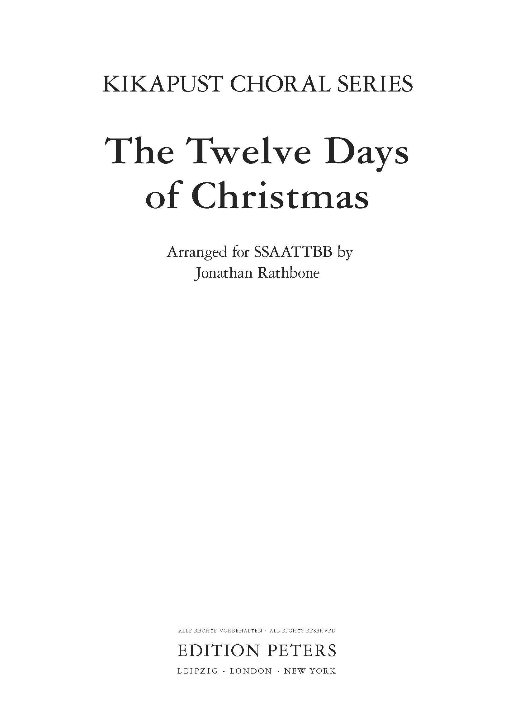 The Twelve Days Of Christmas (EP77013) - SATB Choral Octavo (Digital Download)