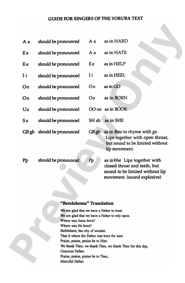 Betelehemu – SATB Choral Octavo (Digital Download)