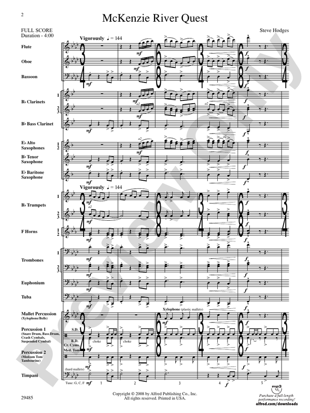 McKenzie River Quest - Concert Band Conductor Score & Parts (Digital Download)
