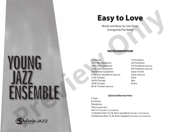 Easy to Love – Jazz Ensemble Conductor Score & Parts (Digital Download)