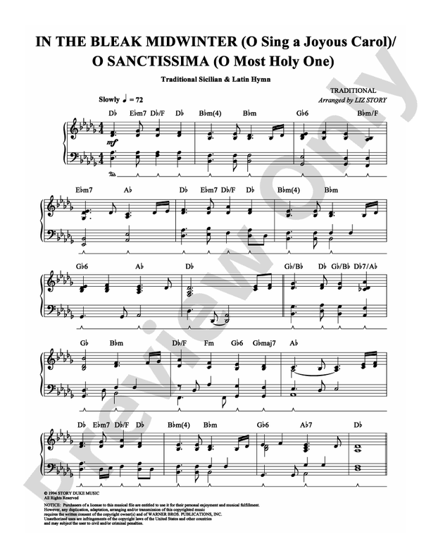 In the Bleak Midwinter (O Sing a Joyous Carol)/O Sanctissima (O Most Holy One) - Piano (Digital Download)