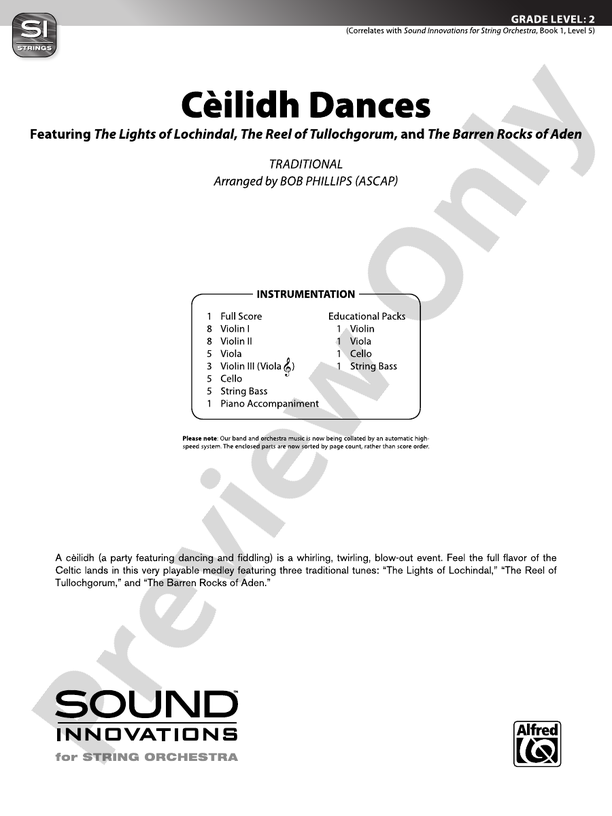 Cèilidh Dances – String Orchestra Conductor Score & Parts (Digital Download)