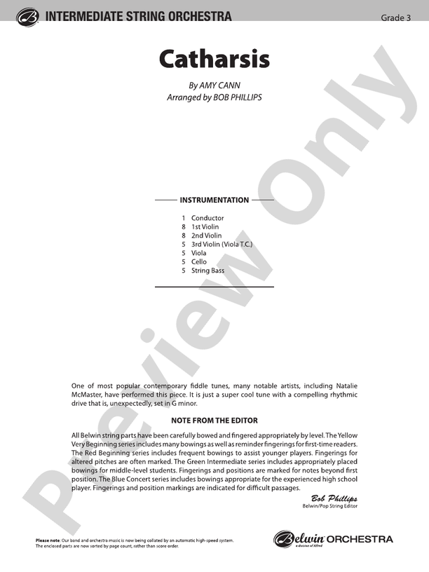 Catharsis – String Orchestra Conductor Score & Parts (Digital Download)