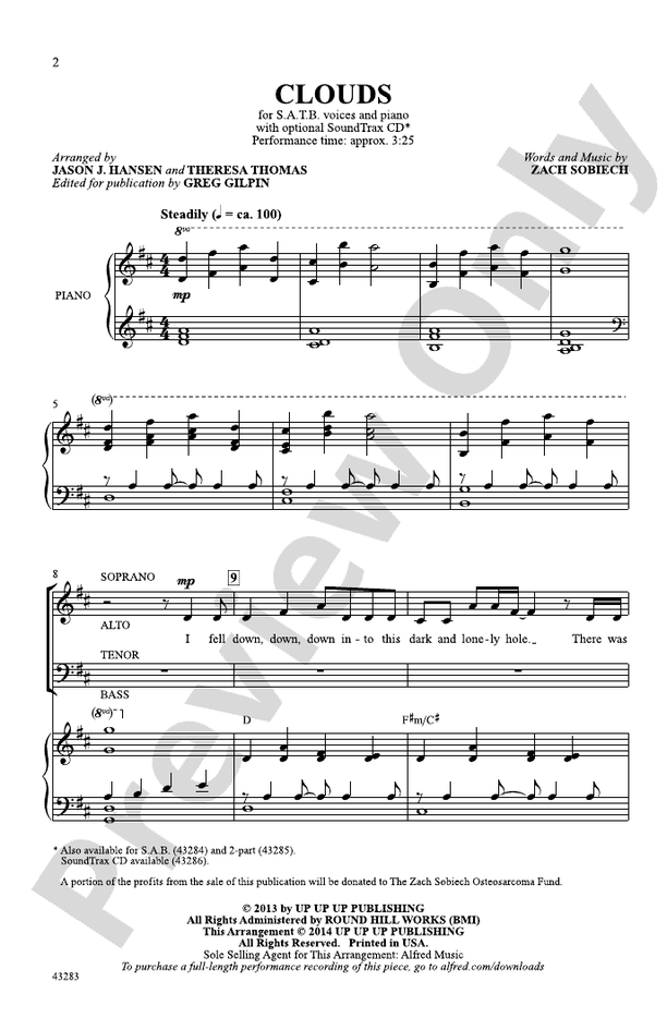 Clouds (SATB) – SATB Choral Octavo (Digital Download)