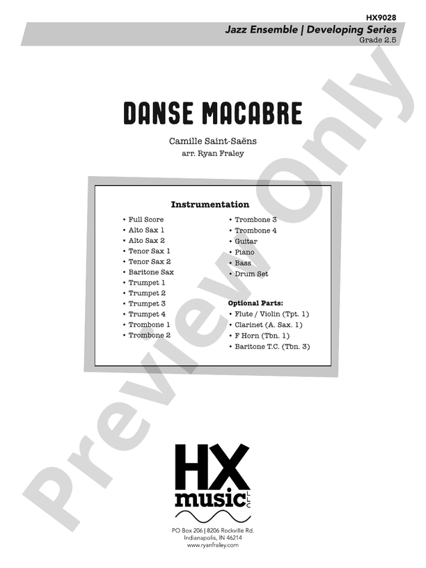 Danse Macabre – Jazz Ensemble Conductor Score & Parts (Digital Download)