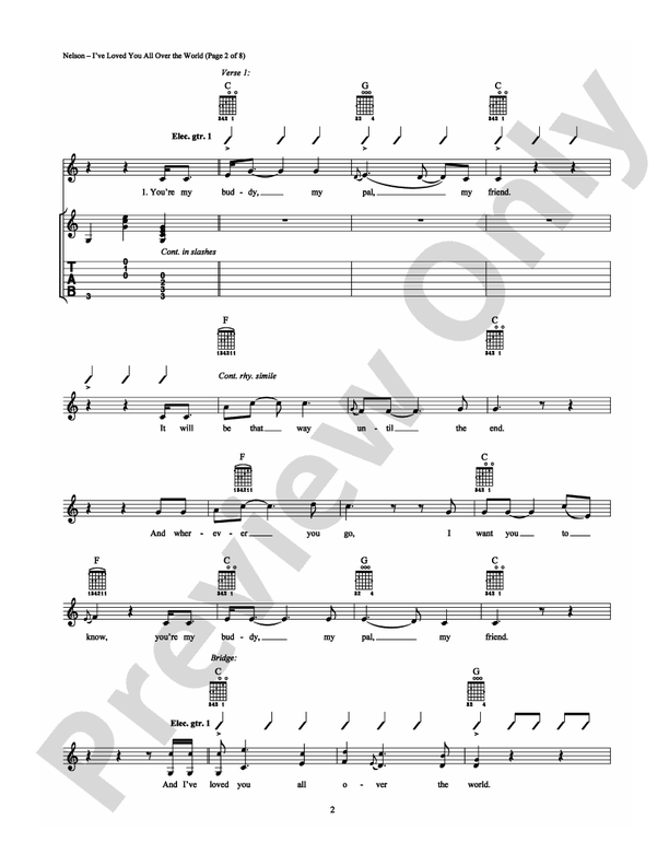 I've Loved You All Over the World - Guitar TAB (Digital Download)