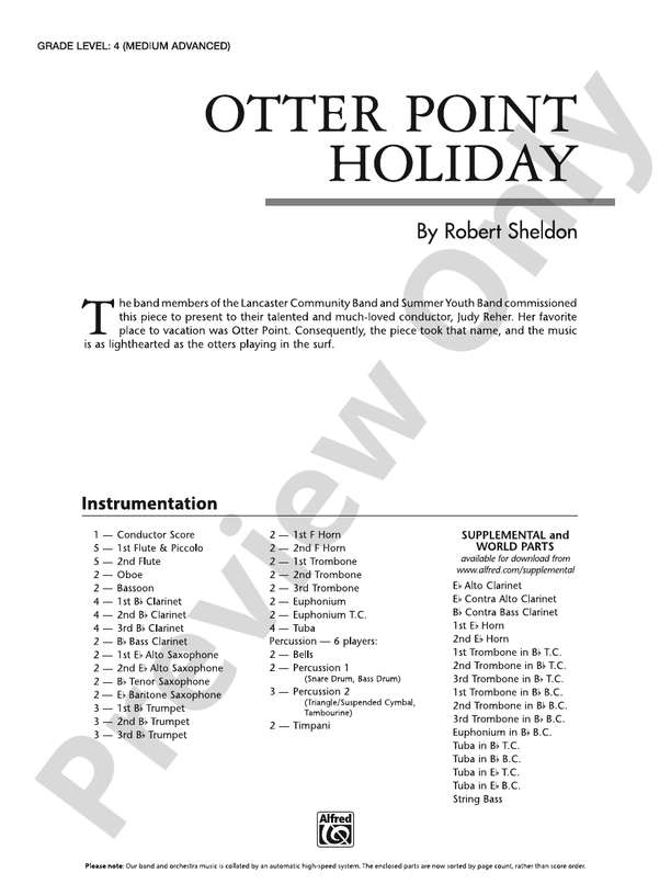 Otter Point Holiday - Concert Band Conductor Score & Parts (Digital Download)