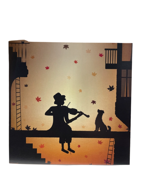 Greeting Card - Violinist Playing to their Dog Silhouette