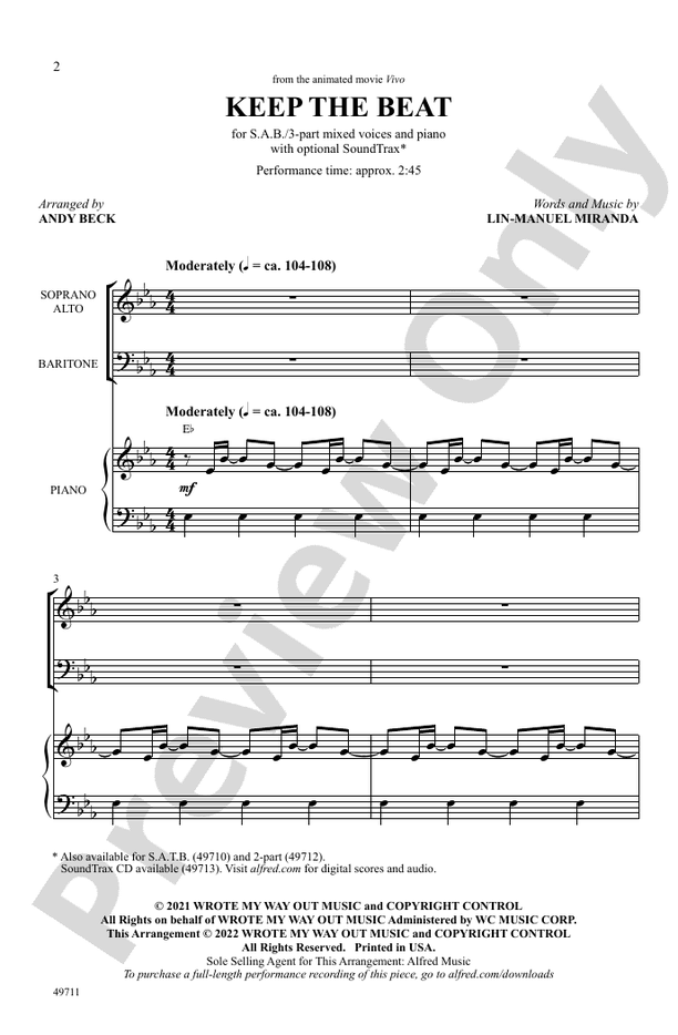 Keep the Beat - SAB/3 Part Mixed Choral Octavo (Digital Download)