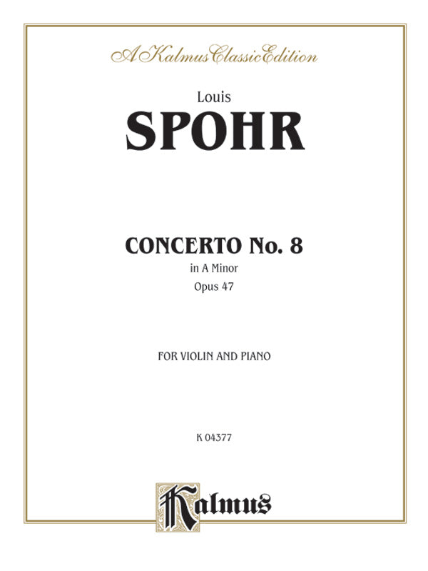 CONCERTO NO 8 OP 47 A MIN VLN/PNO