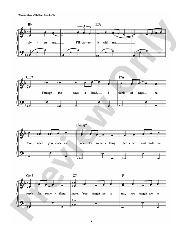 Music Of My Heart - Arr. Richard Bradley (DSM-PS-0004937) - Easy Piano (Digital Download)