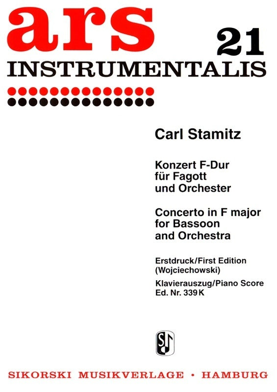 Stamitz - Concerto in Fmaj - Bassoon/Piano - Wojciechowsk Sikorski SIK339/K