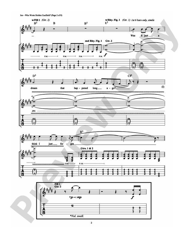 Who Wrote Holden Caulfield? - Guitar TAB (Digital Download)