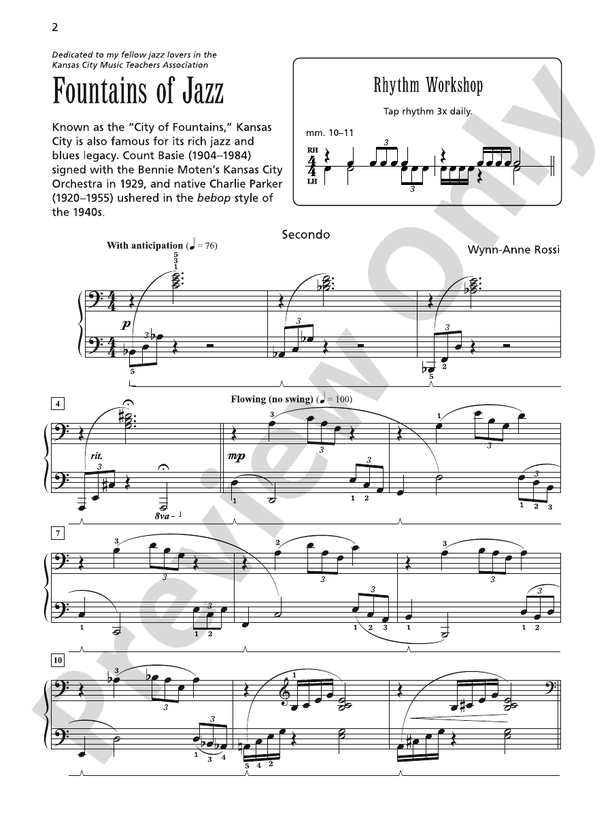 Fountains of Jazz - 1 Piano, 4 Hands (Digital Download)