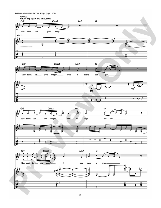 How Much For Your Wings? - Guitar TAB (Digital Download)
