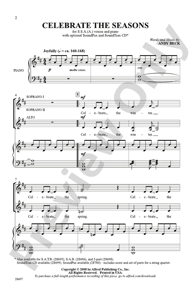 Celebrate the Seasons – SSAA Choral Octavo (Digital Download)