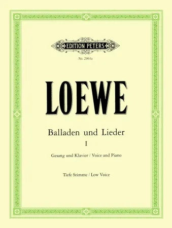 15 Ballads And Songs Vol. 1 - Classical Vocal Low Voice - Carl Loewe - Peters EP2961A