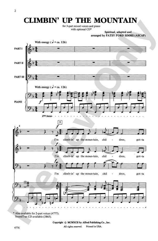Climbin' Up the Mountain – 3-Part Mixed Choral Octavo (Digital Download)