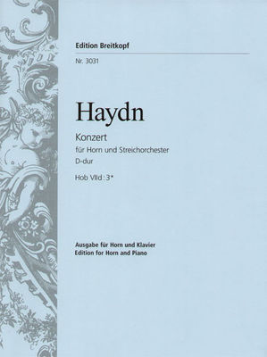 Concerto in D major Hob VIId:3 - Edition for Horn and Piano - Joseph Haydn - French Horn Sheet Music Breitkopf & Hartel