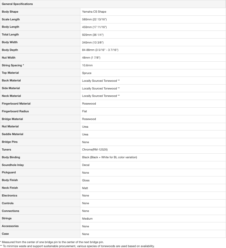 Yamaha CS40II Classical Guitar 3/4 Size