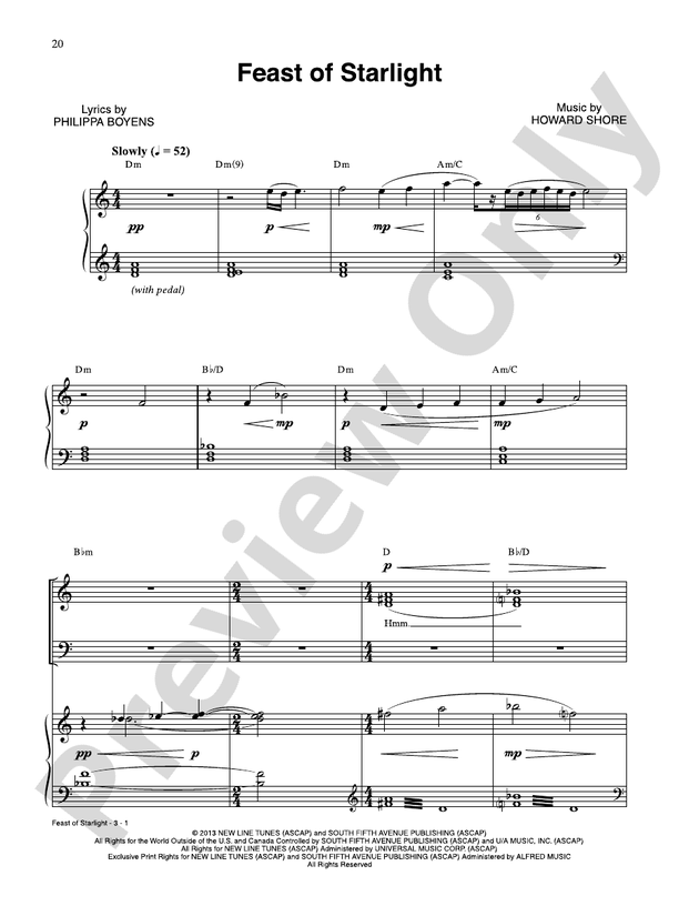 Feast of Starlight (from The Hobbit: The Desolation of Smaug) - PVG (Digital Download)