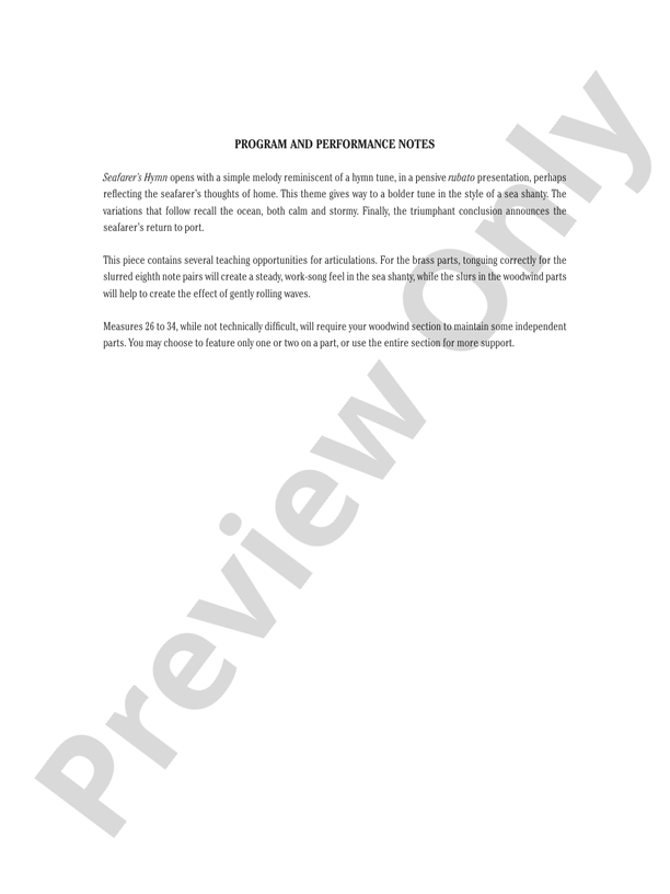 Seafarer's Hymn - Concert Band Conductor Score & Parts (Digital Download)
