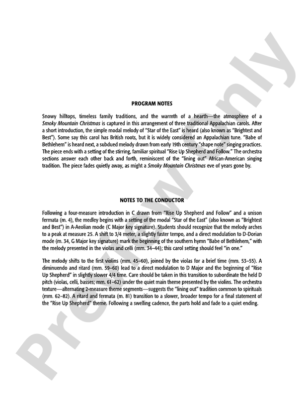 Smoky Mountain Christmas - String Orchestra Conductor Score & Parts (Digital Download)