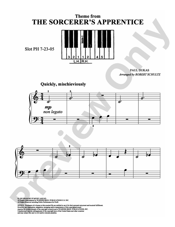 The Sorcerer's Apprentice - DSM-PS-0003372 - Easy Piano (Digital Download)