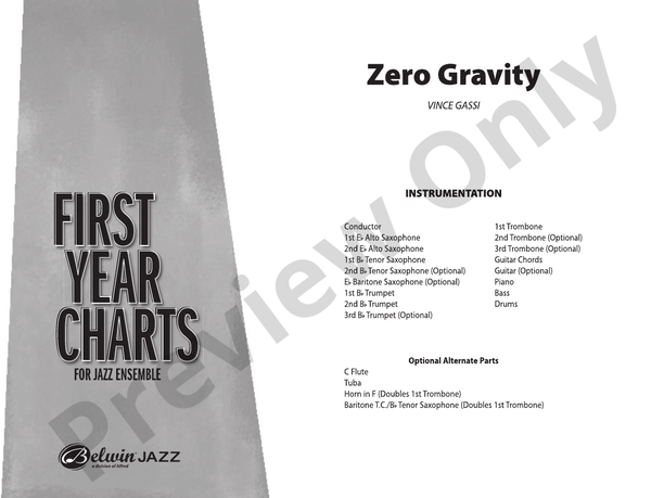 Zero Gravity - Jazz Ensemble Conductor Score & Parts(Digital Download)