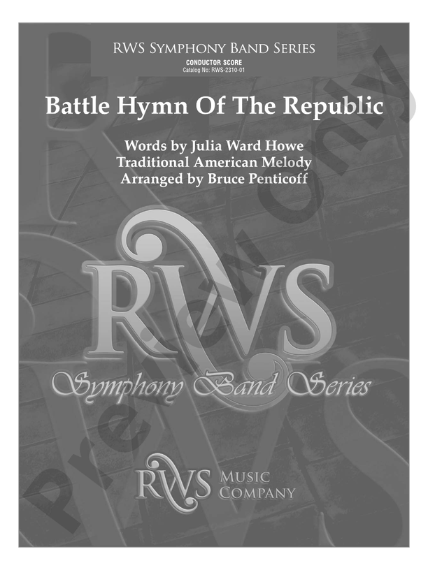 Battle Hymn of the Republic - Concert Band Conductor Score & Parts (Digital Download)