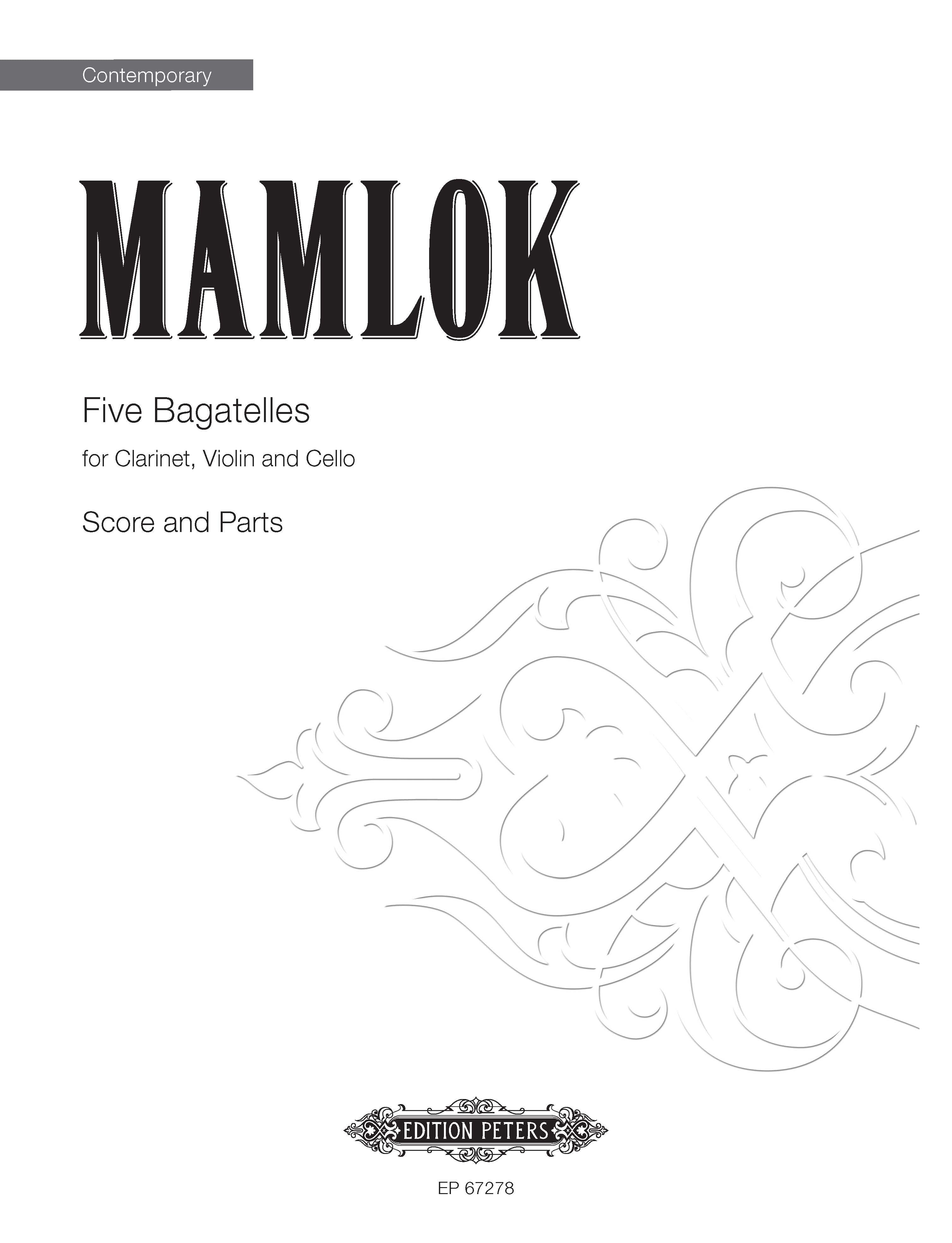 Five Bagatelles (EP67278) - Clarinet/Violin/Cello Full Score (Digital Download)
