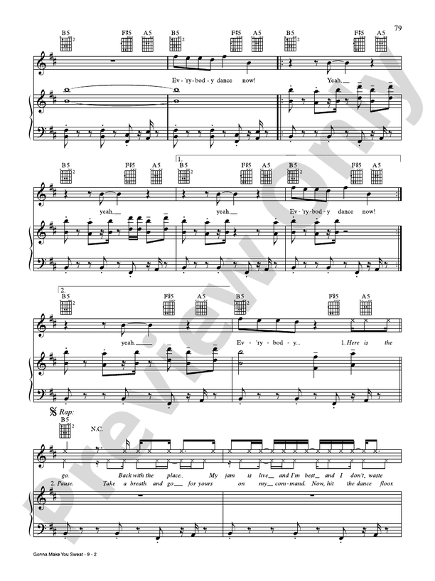 Gonna Make You Sweat (Everybody Dance Now) - C+C Music Factory - PVG (Digital Download)