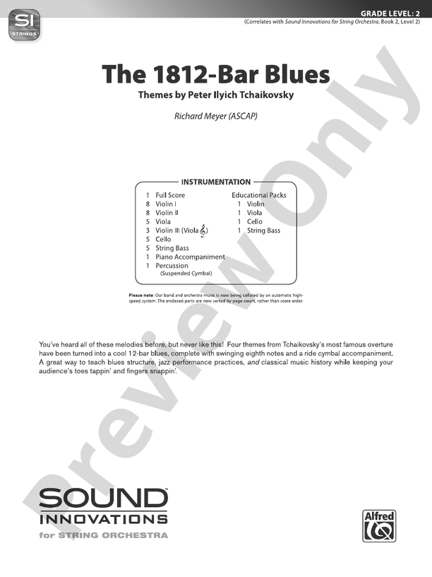 The 1812-Bar Blues - String Orchestra Conductor Score & Parts (Digital Download)
