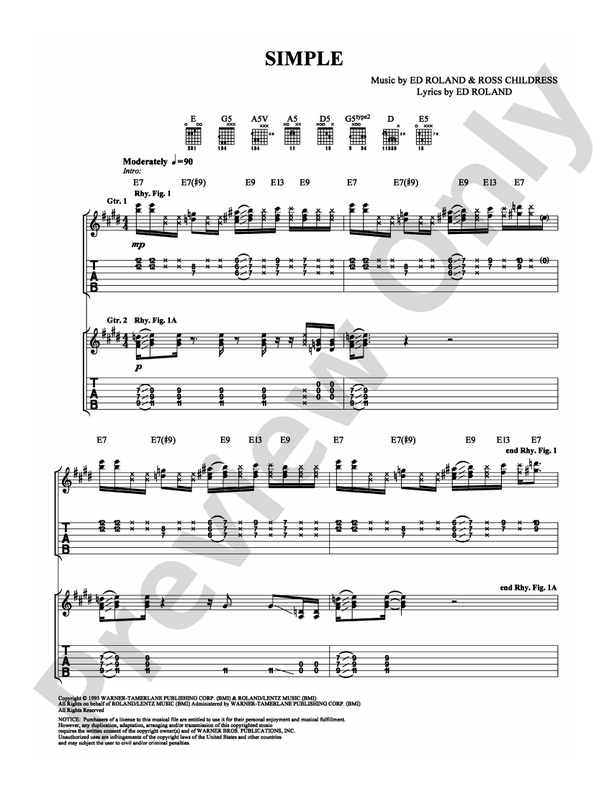 Simple - Guitar TAB (Digital Download)