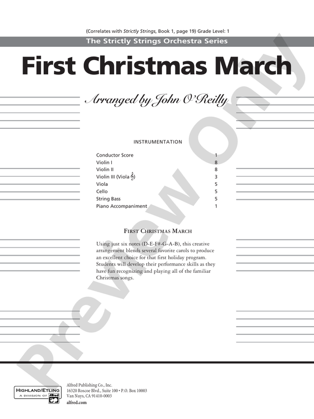First Christmas March – String Orchestra Conductor Score & Parts (Digital Download)